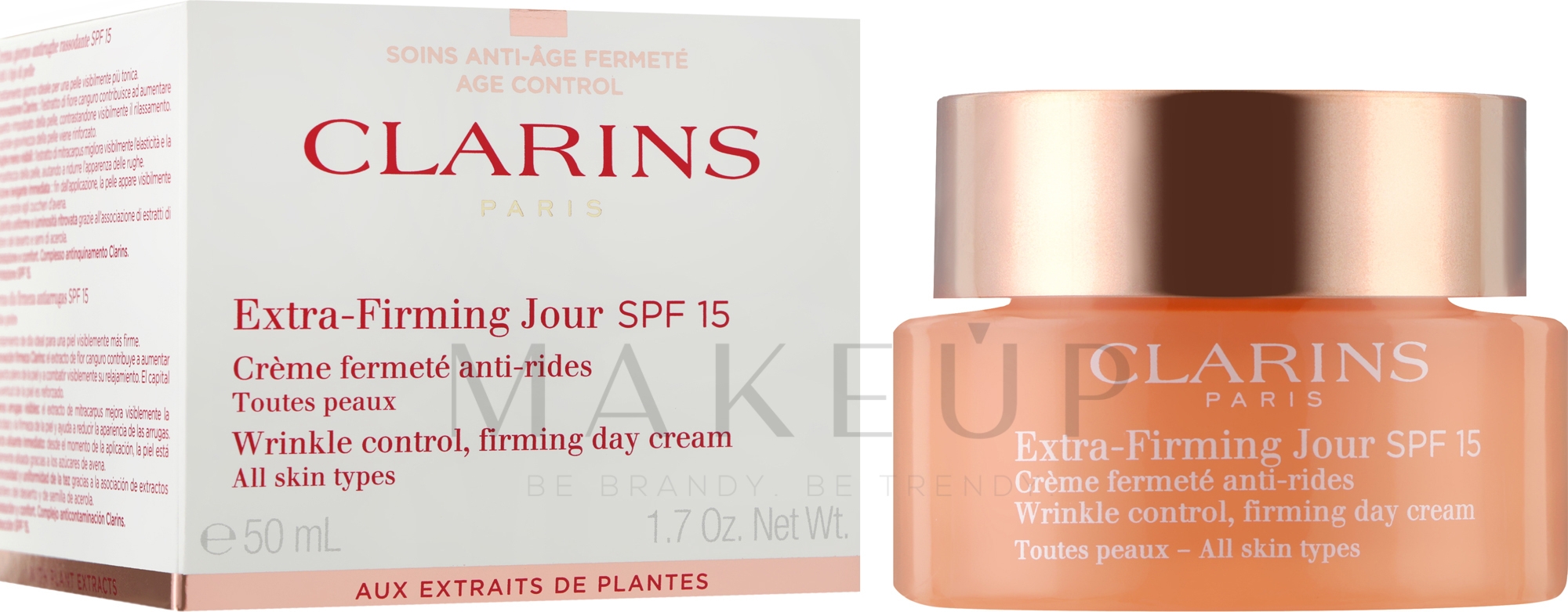 Straffende Tagescreme SPF 15 - Clarins Extra-Firming Wrinkle Control Day Cream SPF 15 — Bild 50 ml