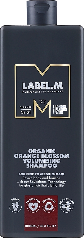 Volumenshampoo - Label.m Professional Organic Orange Blossom Volumising Shampoo — Bild N1