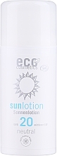 Parfümfreie sonnenschützende Gesichts- und Körperlotion für sehr sensible Haut und Kinderhaut LSF 20 - Eco Cosmetics Sun Lotion SPF 20 — Bild N1