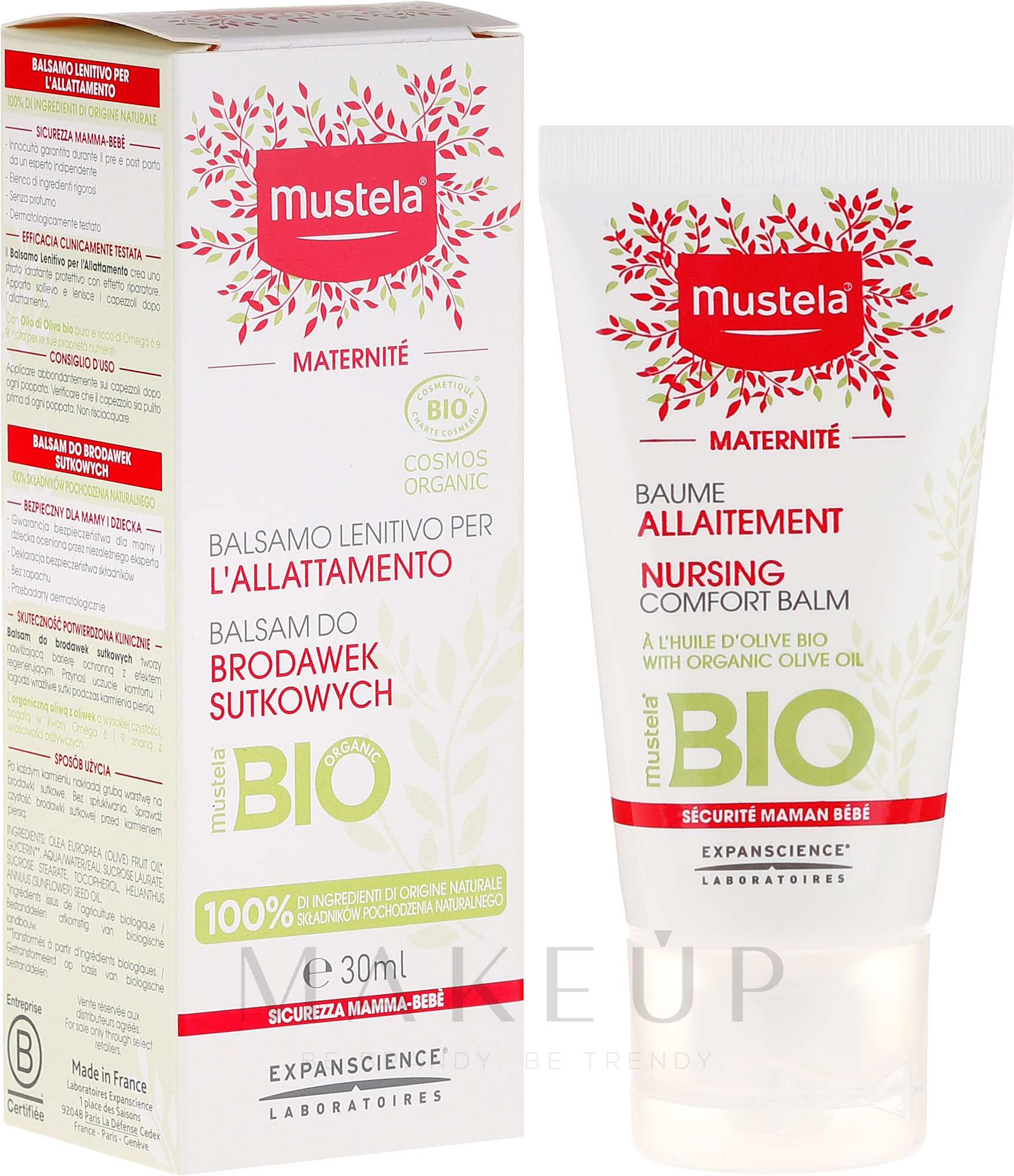 Pflegender Brustbalsam mit Bio-Olivenöl - Mustela Maternity Organic Breastfeeding Balm — Bild 30 ml