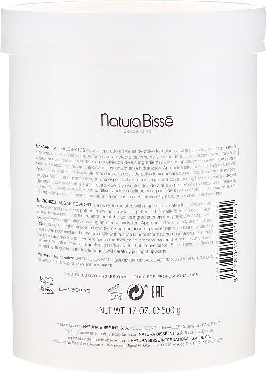 Straffende und feuchtigkeitsspendende Gesichtsmaske mit Algenpulver - Natura Bisse Micronized Algae Powder — Bild N2