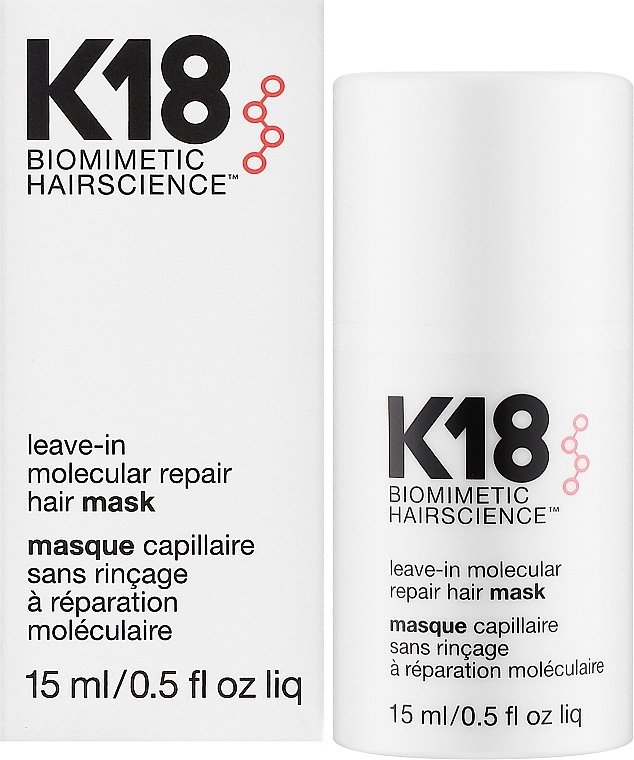 Regenerierende Haarmaske ohne Ausspülen - K18 Hair Biomimetic Hairscience Leave-in Molecular Repair Mask — Bild N2