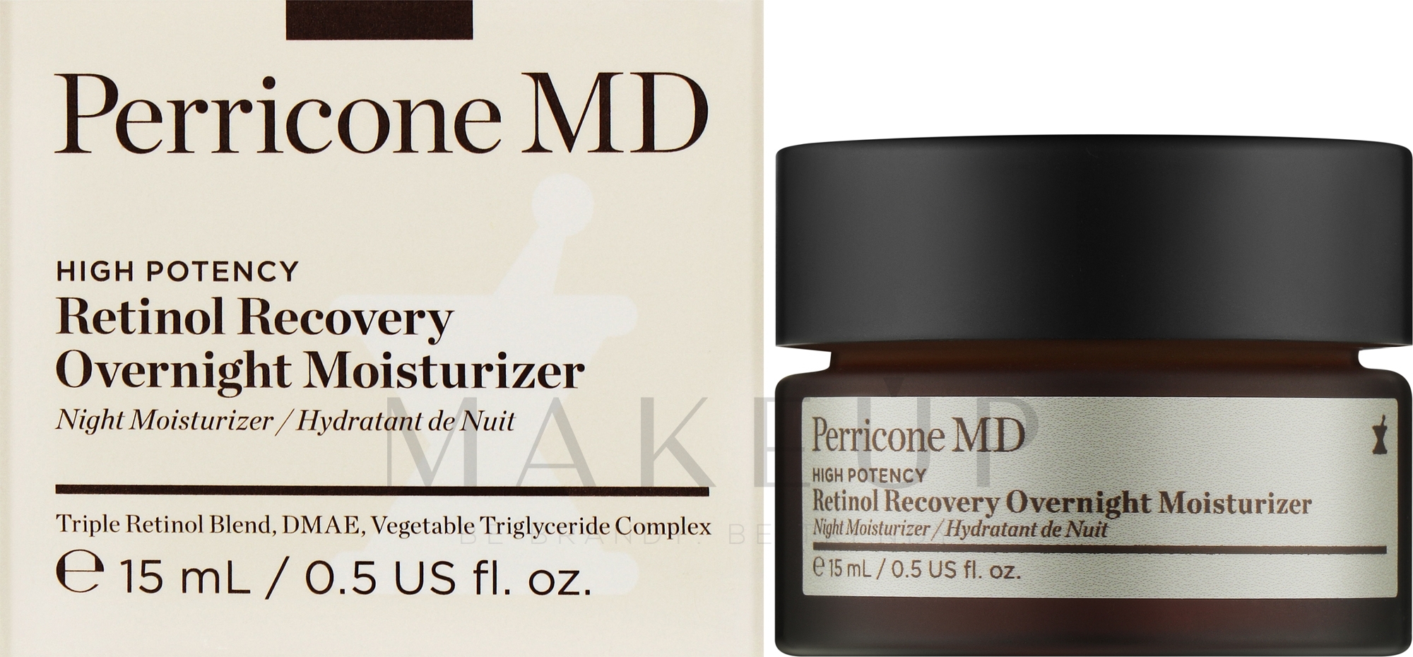 Ultra-nährende Feuchtigkeitscreme für das Gesicht - Perricone MD High Potency Retinol Recovery Overnight Moisturizer — Bild 15 ml