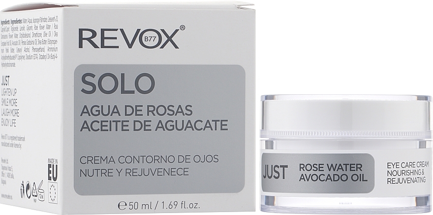 Nährende und verjüngende Creme für die Augenpartie mit Avocadoöl und Rosenwasser - Revox Just Water Rose Avocado Oil Eye Cream — Bild N2