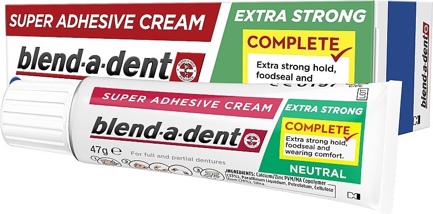 Haftcreme für Zahnprothese - Blend-A-Dent Super Adhesive Cream Neutral Complete — Bild N5