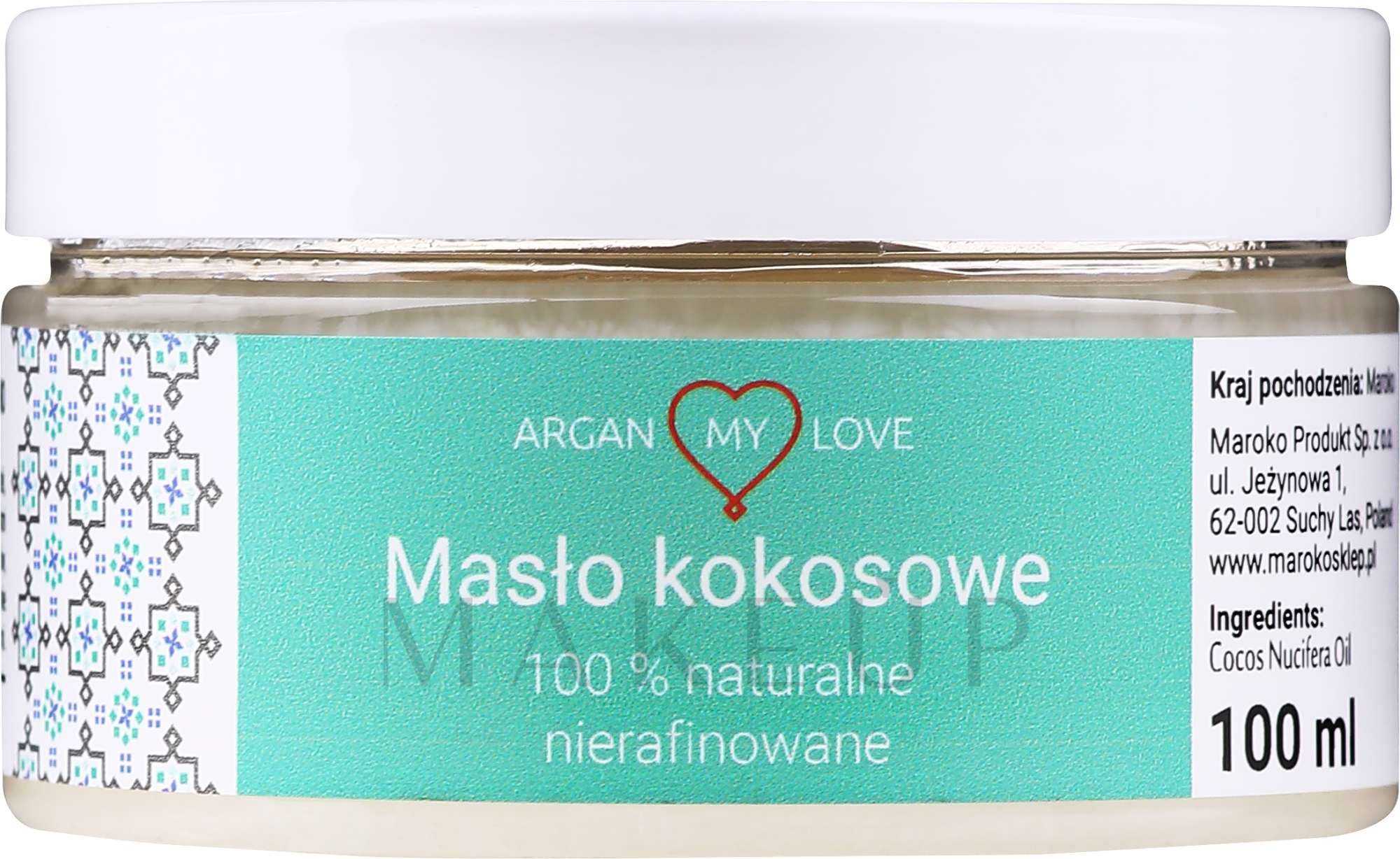Natürliches unraffiniertes Kokosöl für Körper und Haare - Argan My Love Coconut Oil — Bild 100 ml