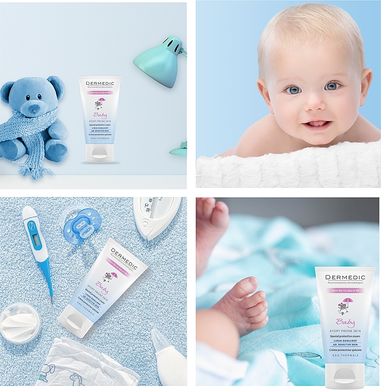 Gesichtsschutzcreme für Babys SPF 15 - Dermedic Emolient Linum Baby Cream SPF 15 — Bild N3