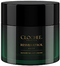Düfte, Parfümerie und Kosmetik Beruhigende pflegende und erneuernde Nachtcreme für Gesicht, Hals und Dekolleté mit Resveratrol - Clochee Premium Renew Night Cream