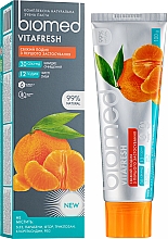 Düfte, Parfümerie und Kosmetik Zahnpasta mit Orangenfrische zur Stärkung des Zahnschmelzes - Biomed Vitafresh