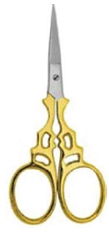 Maniküre-Schere - Accuram Instruments Half Gold Fancy Enbroider Scissor Str 9cm — Bild N1