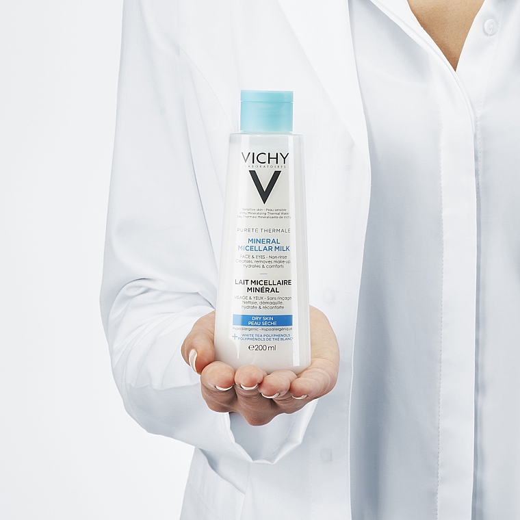 Mizellenmilch für trockene Haut und Augen - Vichy Purete Thermale Mineral Micellar Milk — Bild N6