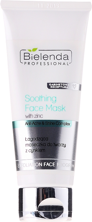 Beruhigende Gesichtsmaske mit Zink - Bielenda Professional Exfoliation Face Program Soothing Mask with Zinc — Bild N1