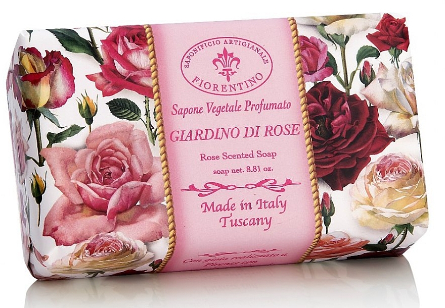 Naturseife Rose - Saponificio Artigianale Fiorentino Rose Garden Scented Soap Armonia Collection — Bild N1