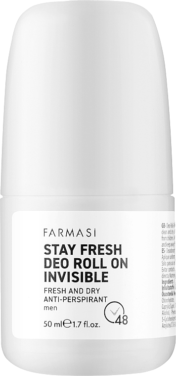 Deodorant Antitranspirant für Männer - Farmasi Stay Fresh Men Deo Roll-on Invisible — Bild N1