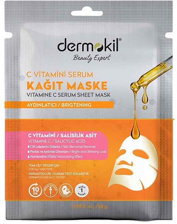 Tuchmaske für das Gesicht mit Serum und Vitamin C - Dermokil Vitamin C Serum & Clay Sheet Mask — Bild N1