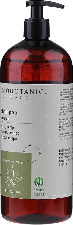 Natürliches Shampoo mit Hanfsamenöl - BioBotanic Silk Wave Hemp Shampoo — Bild N2