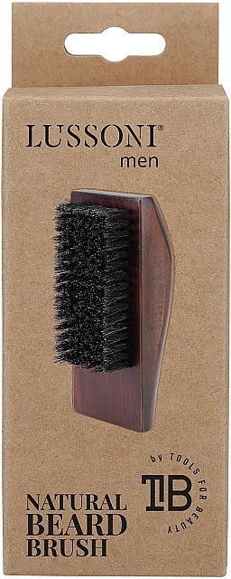 Bartbürste mit natürlichem Wildschweinhaar rechteckig - Lussoni Men Natural Baerd Brush — Bild N3