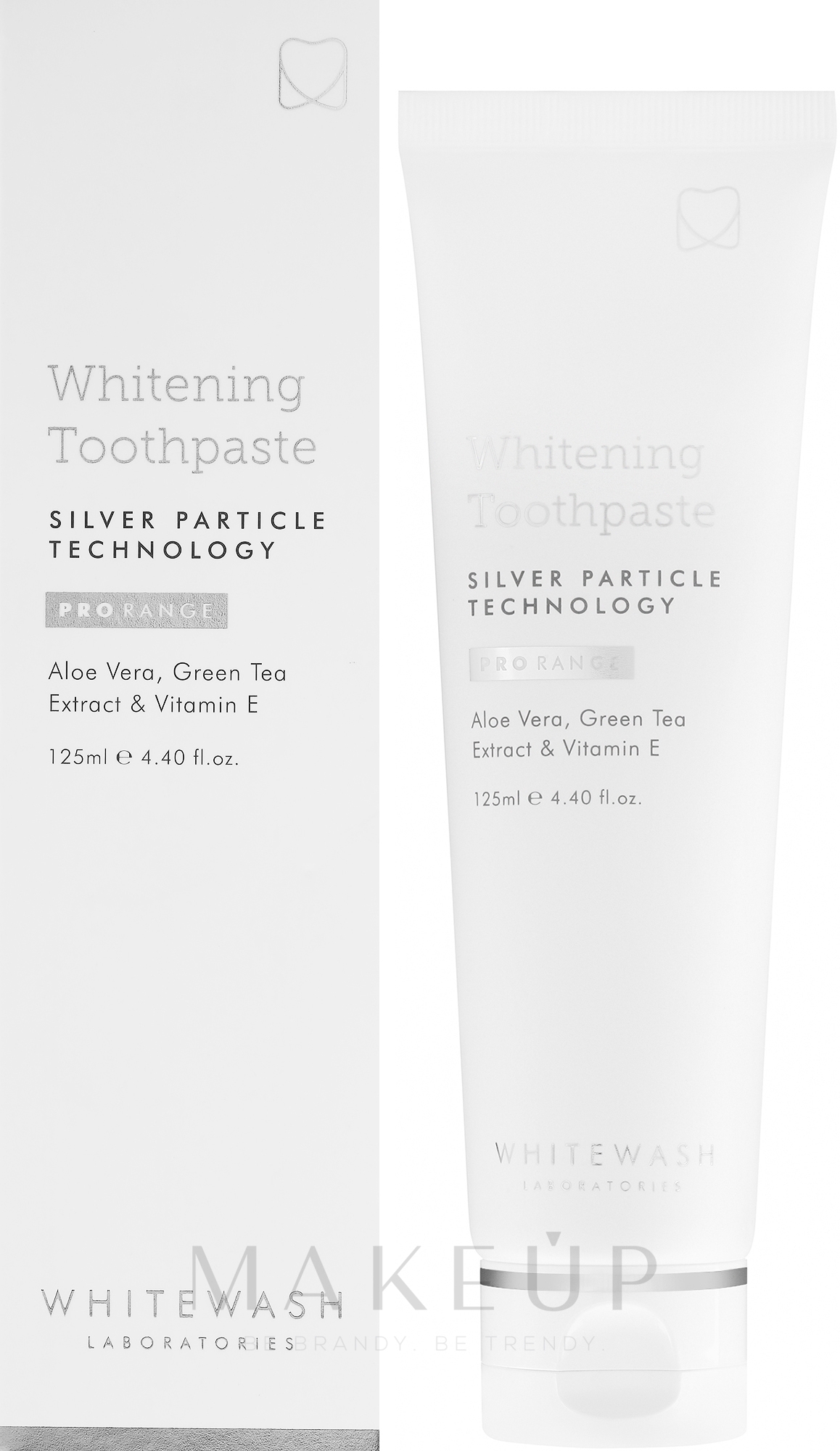 Aufhellende Zahncreme mit Silberpartikeln, Aloe Vera, Grüntee-Extrakt und Vitamin E - WhiteWash Laboratories Professional Whitening Toothpaste With Silver Particles — Bild 125 ml