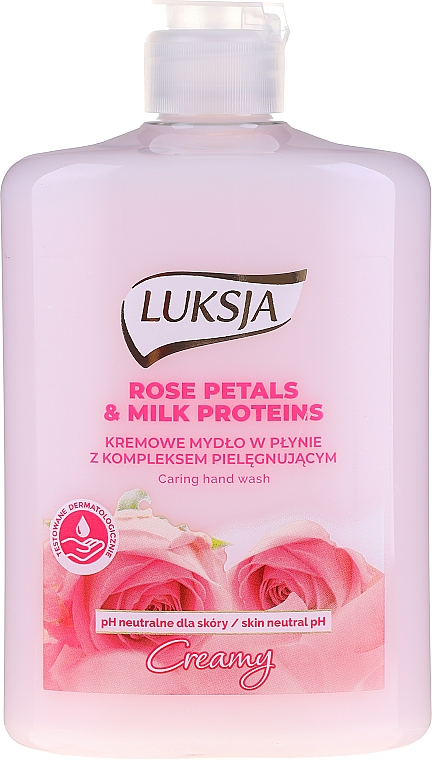 Cremige Flüssigseife mit Rosenblättern und Milchproteinen - Luksja Creamy Rose Petal & Milk Proteins