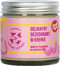 Düfte, Parfümerie und Kosmetik Deodorant-Creme mit Vanille- und Palmarosaduft - Cztery Szpaki