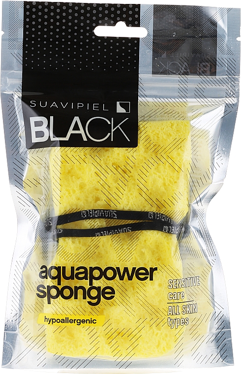Badeschwamm gelb - Suavipiel Black Aqua Power Sponge — Bild N1