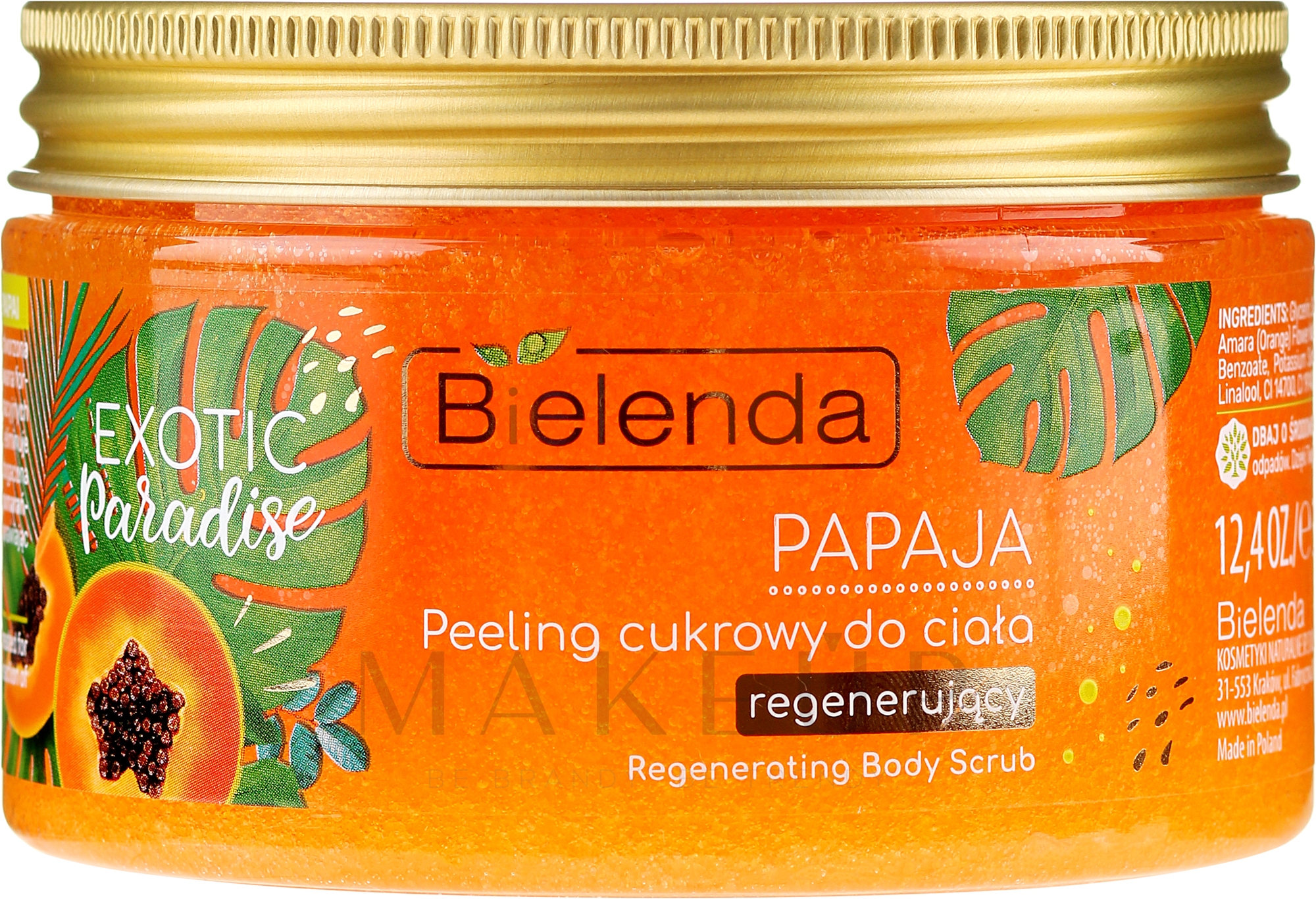 Regenerierendes Zuckerpeeling für den Körper mit Papaya - Bielenda Exotic Paradise Peel — Foto 350 g