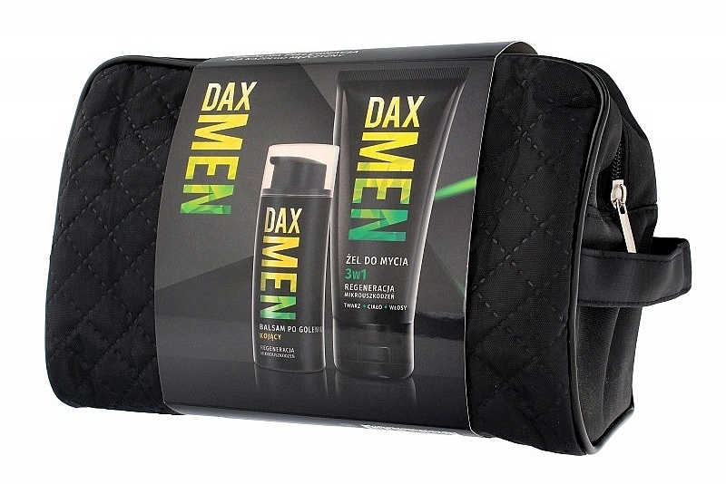 Gesichts- und Körperpflegeset - DAX Men (Körpergel 180ml + After Shave Balsam 50ml + Kosmetiktasche)  — Bild N1