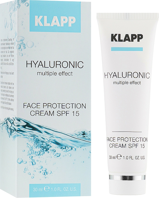Gesichtscreme mit Hyaluronsäure, Arganöl und LSF 15 - Klapp Cosmetics Hyaluronic Face Protection — Bild N1