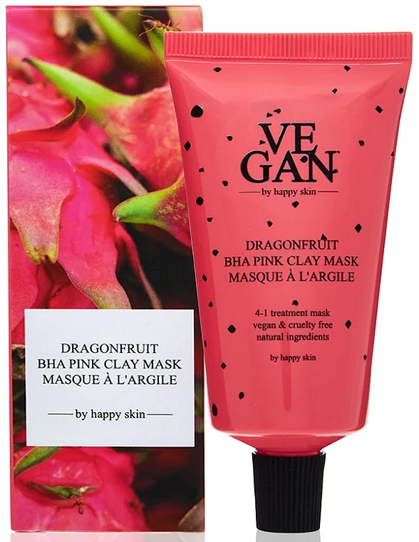 Set - Vegan By Happy Dragonfruit BHA Pink Clay Mask (Gesichtsmaske/2 x 50 ml) — Bild N2