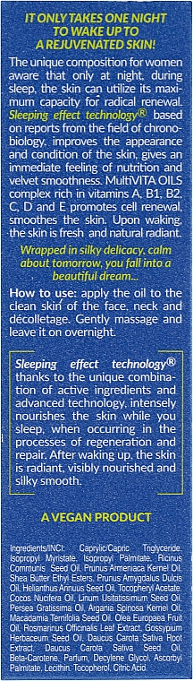 Nährendes Öl für Gesicht, Hals und Dekolleté - Floslek Skin Care Expert Overnight Oil Nourishing — Bild N3