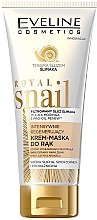 Düfte, Parfümerie und Kosmetik Intensiv regenerierende Handcreme-Maske mit Schneckenschleimfiltrat - Eveline Cosmetics Royal Snai