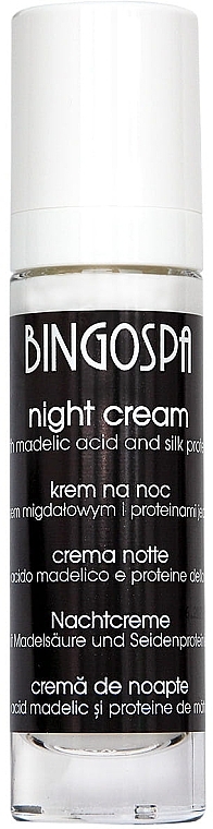 Nachtcreme mit Mandelsäure und Seidenproteinen - BingoSpa Night Cream With Almond Acid — Bild N1