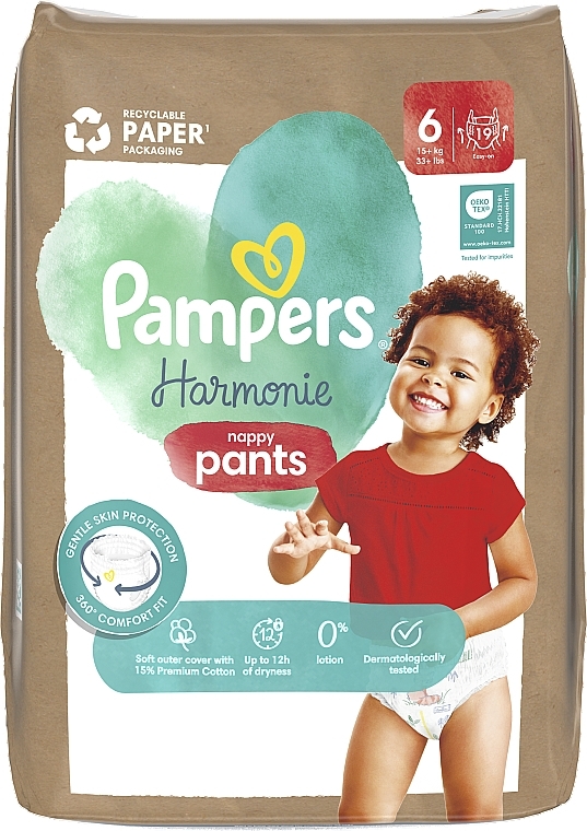 Windeln Harmonie Nappy Pants Größe 6 15+ kg 19 St. - Pampers  — Bild N2