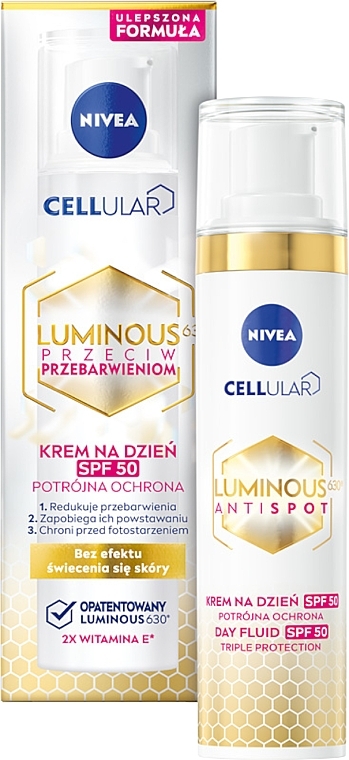 Gesichtspflegeset - Nivea Cellular Luminous630 Duopack (Gesichtsfluid 40ml + Gesichtsserum 30ml)  — Bild N4