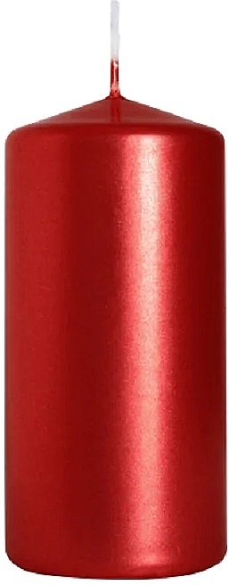 Zylindrische Kerze 50x100 mm metallisches Rot - Bispol — Bild N1