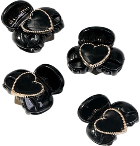 Mini-Haarspangen-Set schwarz 4 St. - Lolita Accessories — Bild N1