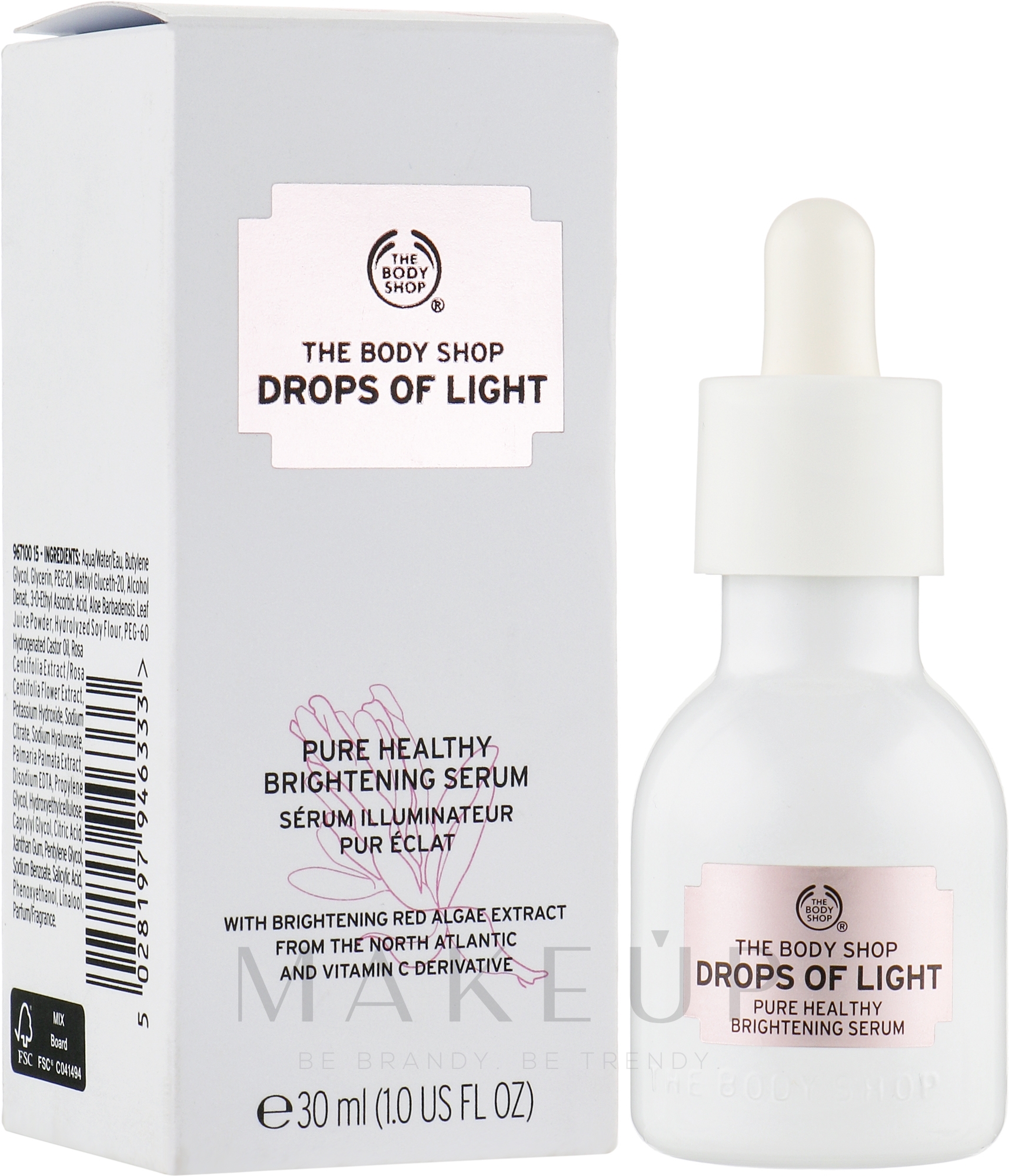 Aufhellendes Gesichtsserum mit roten Algen - The Body Shop Drops Of Light Pure Healthy Brightening Serum — Bild 30 ml