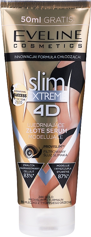 Anti-Cellulite Körperserum zum Abnehmen und Modellieren - Eveline Cosmetics Slim Extreme 4D Gold Serum Slimming And Shaping