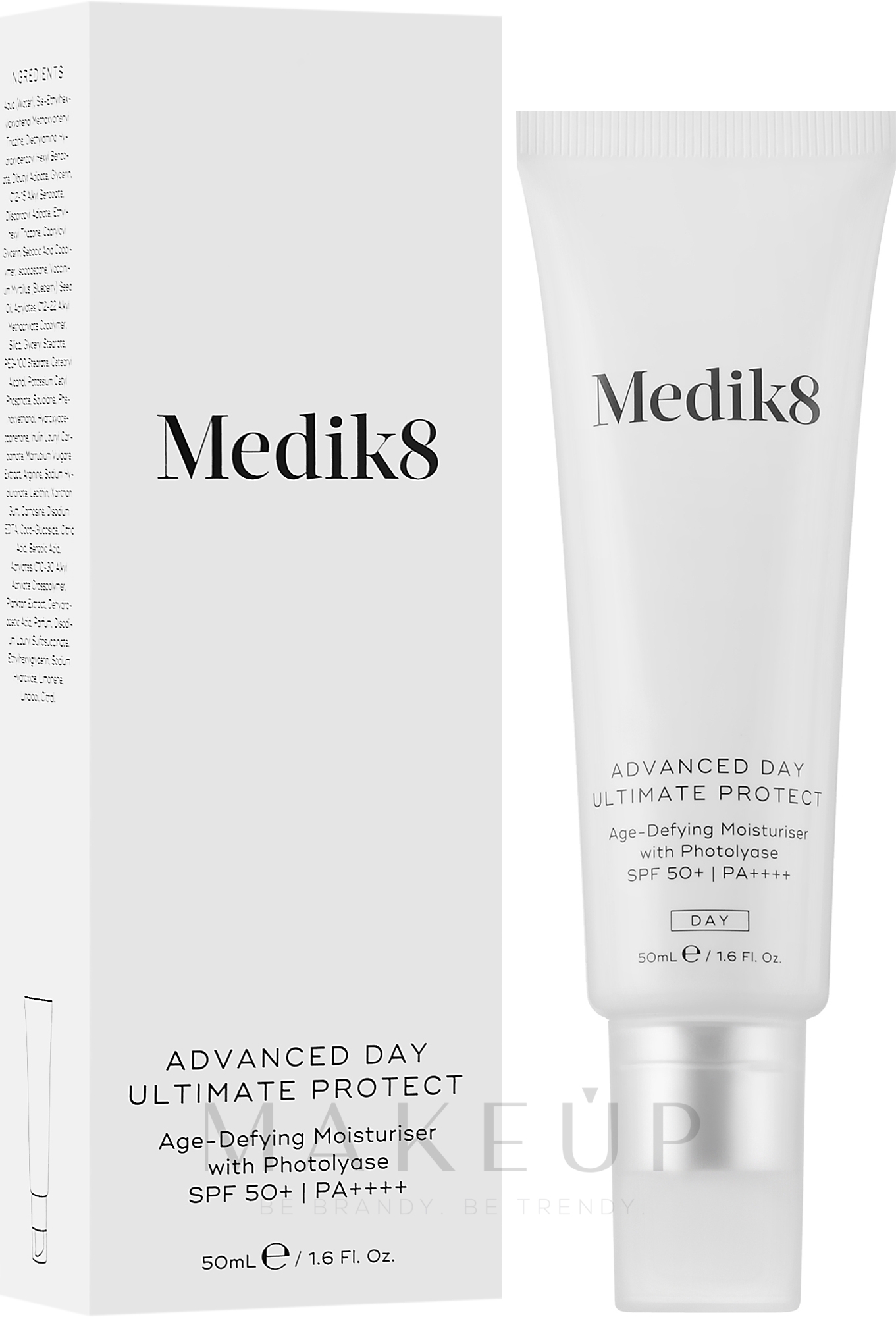 Feuchtigkeitsspendender Anti-Aging-Sonnenschutz mit Photolyase für das Gesicht - Medik8 Advanced Day Ultimate Protect SPF 50/PA++++ — Bild 50 ml