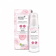 Anti-Aging Gesichtsserum mit Pfingstrosen-Extrakt und Vitamin A und E - Floslek Rose For Skin Rose Gardens Rose Vitamin Serum 3 in 1 — Bild N1