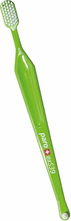 Zahnbürste ultra weich exS39 hellgrün - Paro Swiss Toothbrush (mit Plastikhülle)	