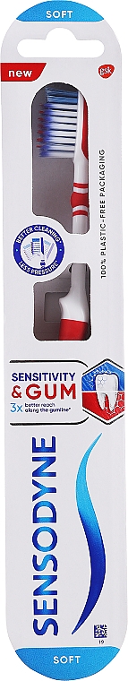 Zahnbürste für Zahnfleischschutz rot - Sensodyne Sensitivity & Gum Soft Toothbrush — Bild N1