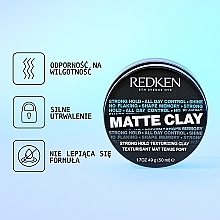 Modellierende Paste starke Fixierung - Redken Rough Clay Matte Texturizer 20 — Bild N3