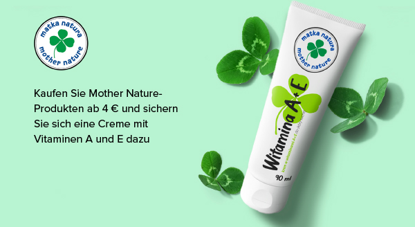 Kaufen Sie Mother Nature-Produkten ab 4 € und sichern Sie sich eine Creme mit Vitaminen A und E dazu