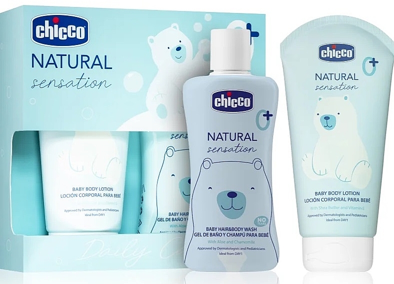 Chicco Natural Sensation Daily Care Set (Waschgel 200 ml + Körperlotion 150 ml) - Set — Bild N1
