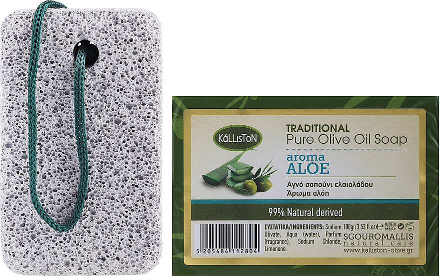 Set Seife mit Aloe-Duft - Kalliston Set Soap + Pumice  — Bild N1