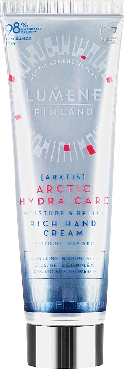 Nährende Handcreme mit Heidelbeere, Hafer und Rapsölen - Lumene Arctic Hydra Care Moisture & Relief Rich Hand Cream