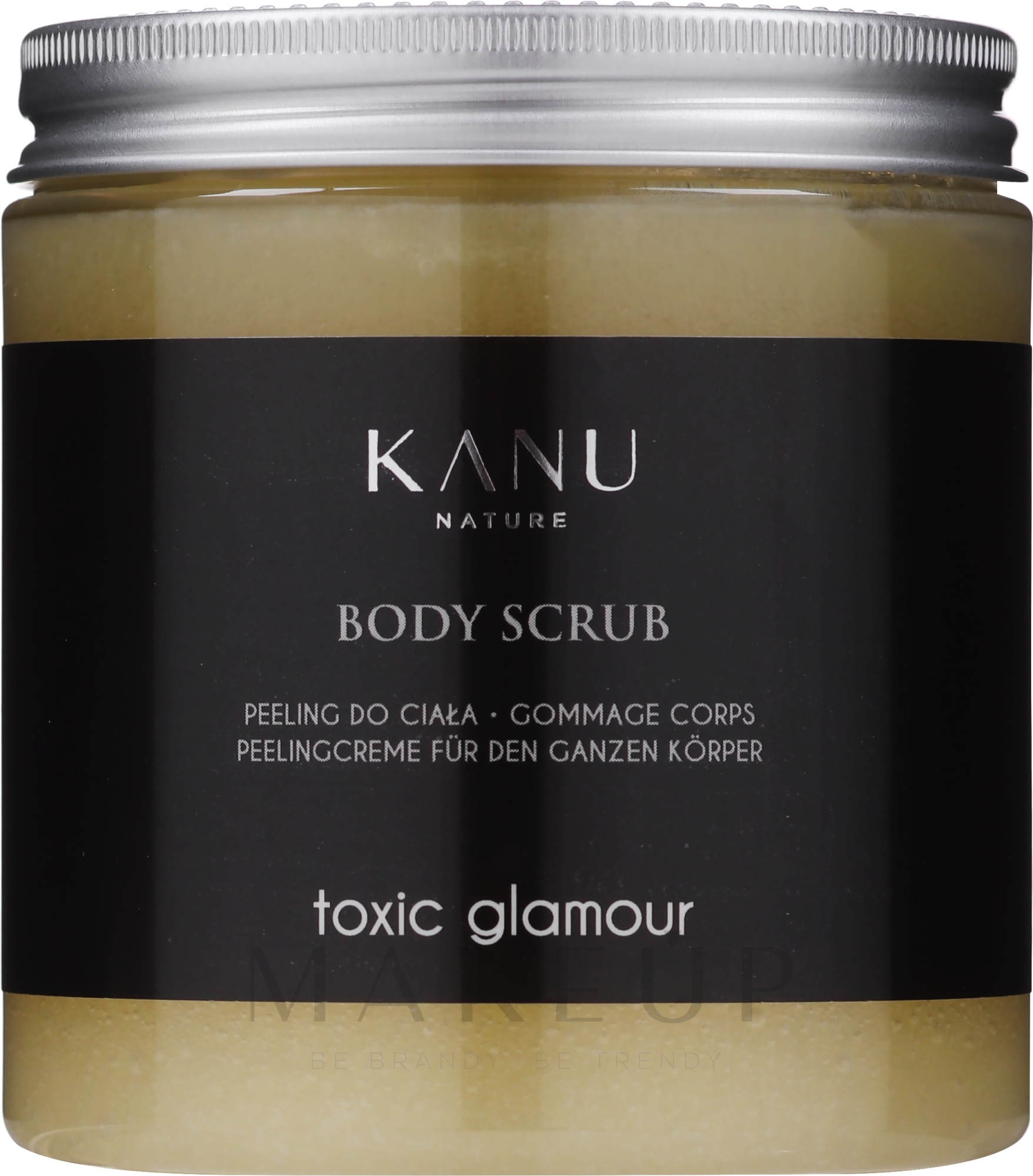 Pflegende Peelingcreme für den Körper mit Olivenöl, Kakao- und Sheabutter - Kanu Nature Toxic Glamour Body Scrub — Bild 250 ml