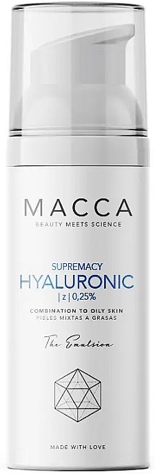 Feuchtigkeitsemulsion für Mischhaut und fettige Haut - Macca Supremacy Hyaluronic 0,25% Emulsion Combination To Oily Skin — Bild N1