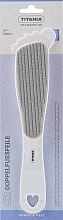 Doppelseitige Pediküre-Reibe mit Schleifmittel und Bimsstein hellgrau - Titania — Bild N1